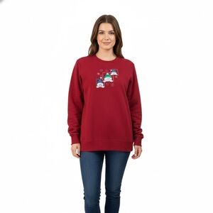 Holiday Editions Burgundy Graphic Sweater Sz XXL